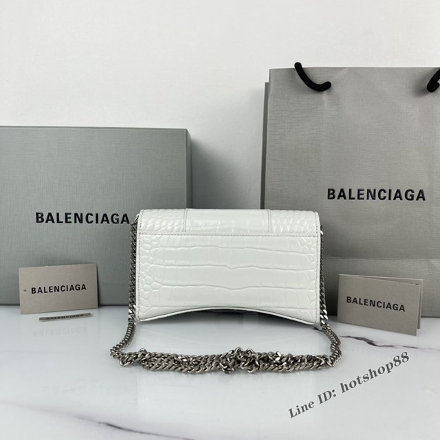 Balenciaga專櫃爆款鱷魚紋牛皮女包 巴黎世家沙漏鏈條斜挎包 fyj1327